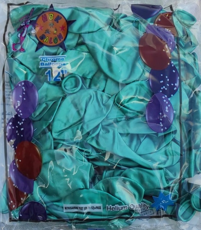 toptan hbk krom balon yeşil 12 inç 50 li